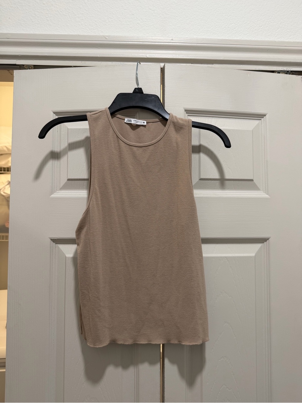 Zara Sleeveless Tank Top in Taupe Beige